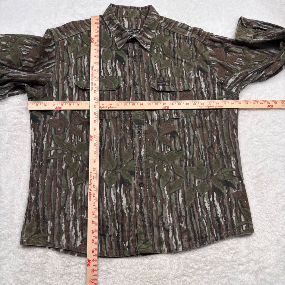 VTG 90s Rattlers Brand Realtree Camo Shirt Mens XL Heavy Hunt Treebark Made USA - Picture 9 of 13